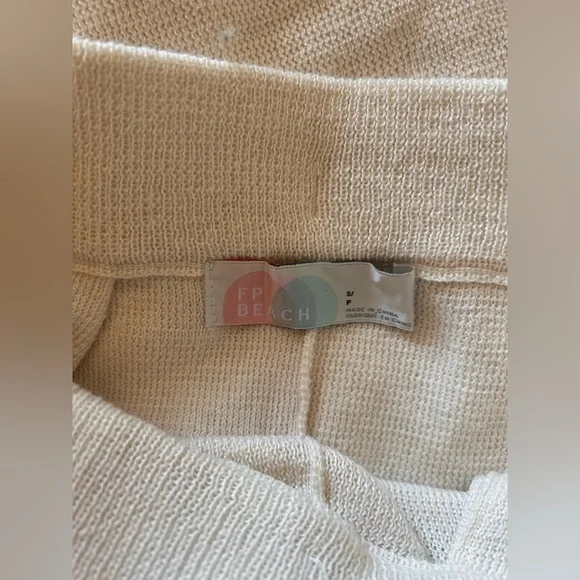 Free People Beach Freya Sweater Set Knit Pants and Top Cream Tan Vacation Set - Picture 9 of 12